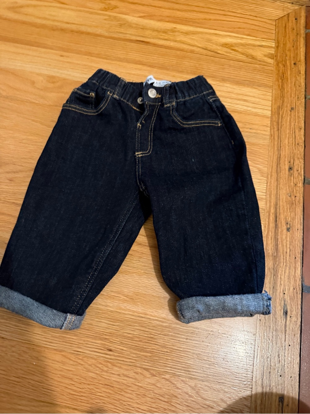 Zara Dark Blue Rolled Cuff Kids Jeans